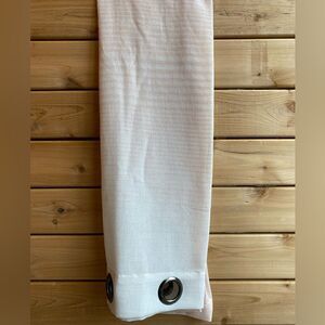 Lux Decor Dusty Pink Half Striped Solid Bottom Grommet Curtain Set